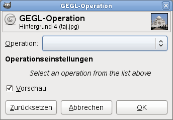 Das Werkzeug GEGL-Operation