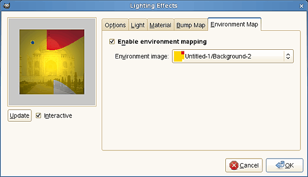 image map coordinates gimp. “Lighting” filter options (Environment Map)