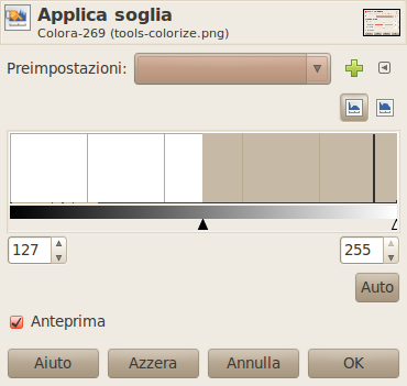Opzioni dello strumento soglia