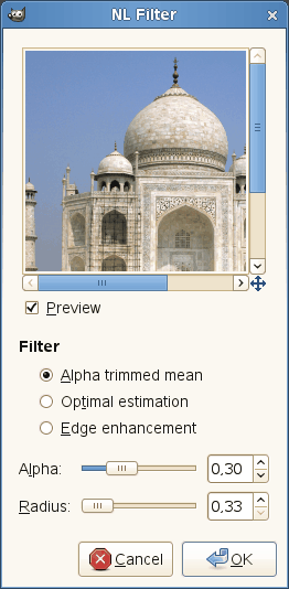 „NL Filter“ options