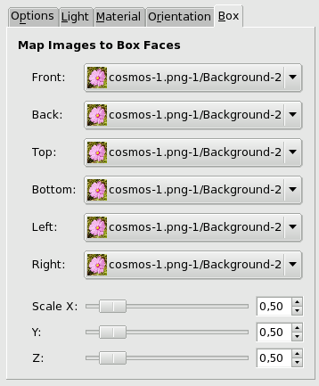 „Map Object“ options (Box)
