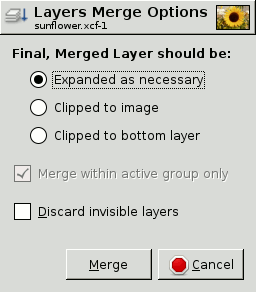 The „Layers Merge Options“ Dialog