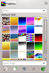 The „Palettes“ dialog