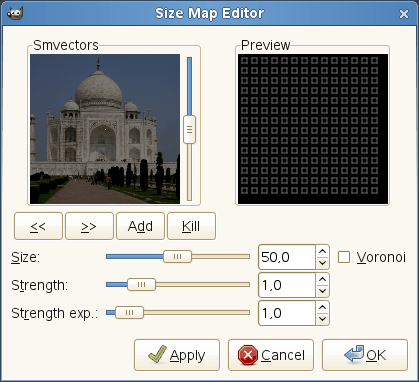 Size-map editor options