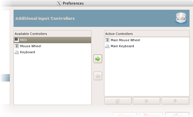 Input controllers preferences