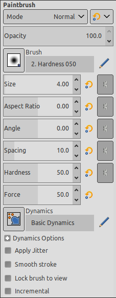 Tool options shared by paint tools