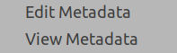 The „Metadata“ submenu of the „Image“ menu