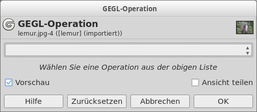 Das Werkzeug »GEGL-Operation«