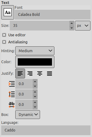 how to use alternative font glyphs in gimp