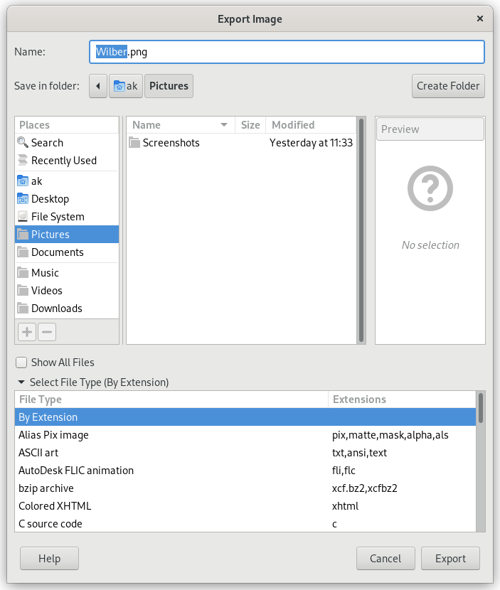 Export Image Dialog