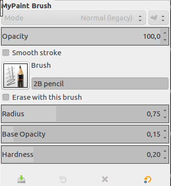 MyPaint Brush Tool Options