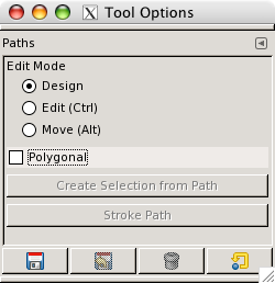 “Path” tool options