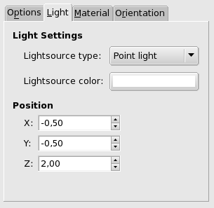 Opciones de “Mapear objeto” (luz)