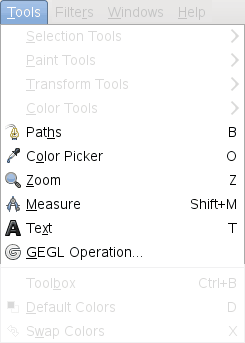 Other Tools in the Tools Menu