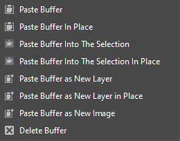 The „Buffers” context menu