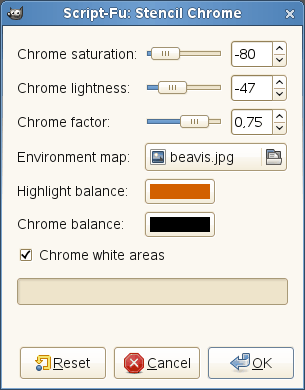 „Stencil Chrome” options