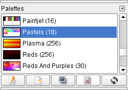 The active palette is applied to a gradient image