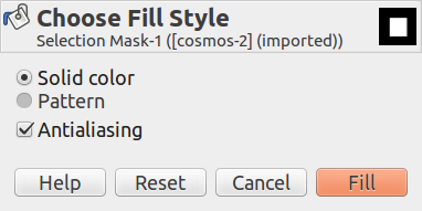 The „Choose Fill Style” dialog