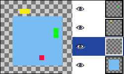 Horizontal „Collect” alignment (on the edge of the canvas)