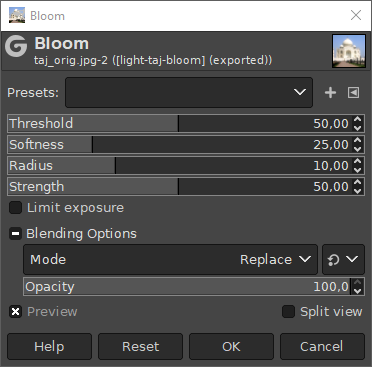 「Bloom」 filter options