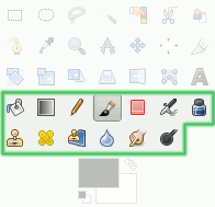 The Paint Tools in the ToolBox