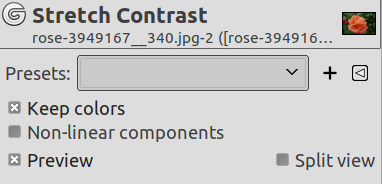 „Stretch Contrast“ settings