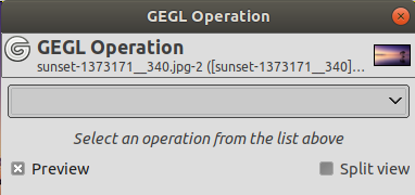 GEGL Operation tool options