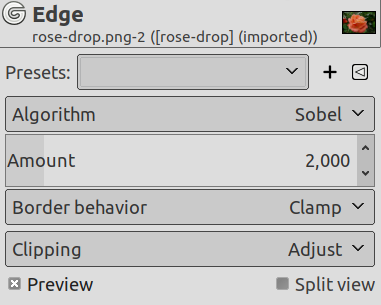Edge filter options