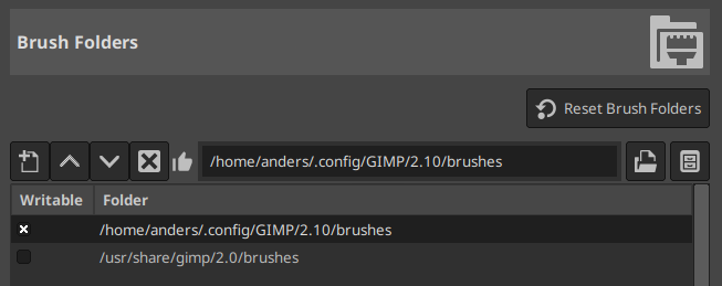Preferences: Brush Folders