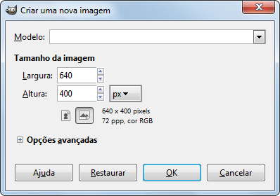 The “Create a New Image” dialog