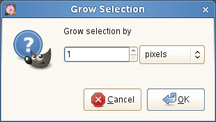 The ”Grow Selection” dialog window