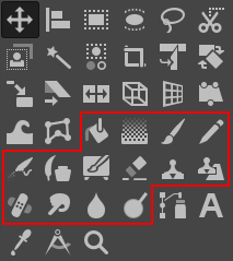 The Paint Tools in the ToolBox