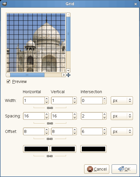 «Grid (legacy)» filter options