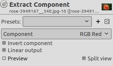 «Extract Component» command options