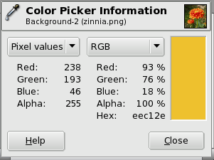 how to just pick rgb colors in color picker gimp