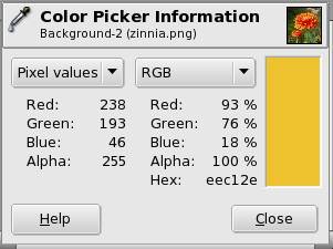 Color Picker Info Window