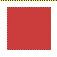 Cette capture d'écran montre une sélection rectangulaire remplie avec la couleur de premier-plan.