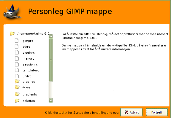 Personleg GIMP mappe