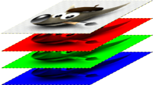 Esempio di un'immagine in modalità RGB e in scala di grigi