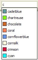 Eksempel på CSS fargenamn