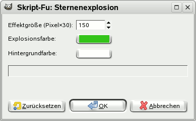 Eigenschaften des Filters Sternenexplosion