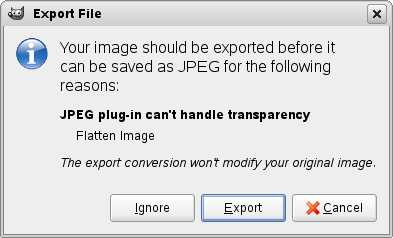 Exportdialog des JPG-Formates