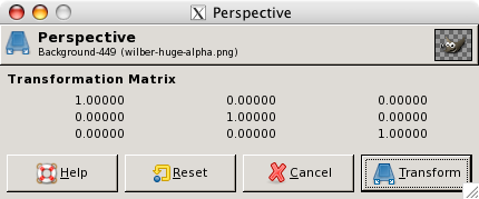 The dialog window of the “Perspective” tool