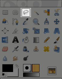El icono del lazo en la caja de herramientas