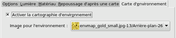 « Environment Map » options