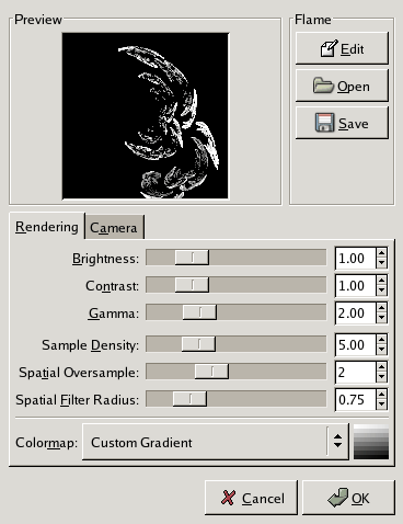 „Flame” filter options