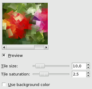 „Cubism” filter options