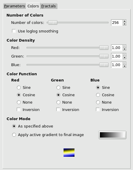Color tab options