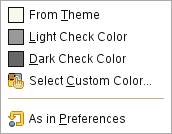Contents of the „Padding Color” submenu