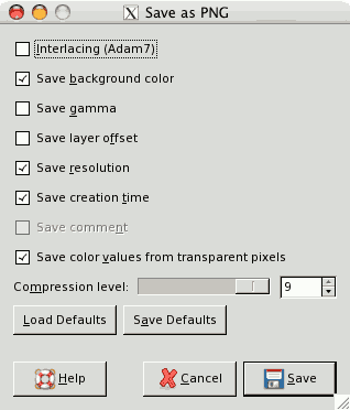 The „Save as PNG” dialog